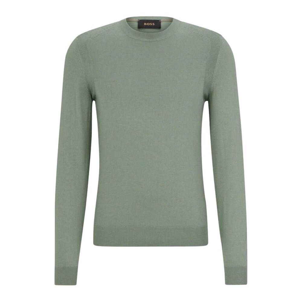 Boss Mens Ribbed Sweater Top / Light Green